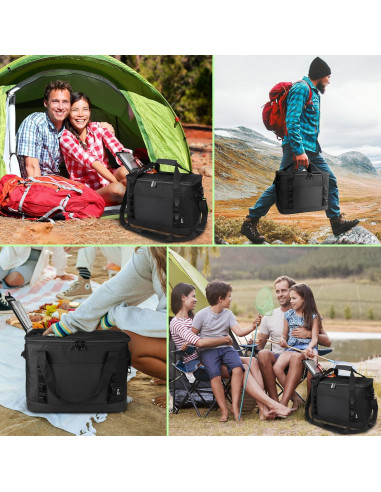 Bolsa Térmica Tirrinia 48 Latas A Prueba de Fugas Negra