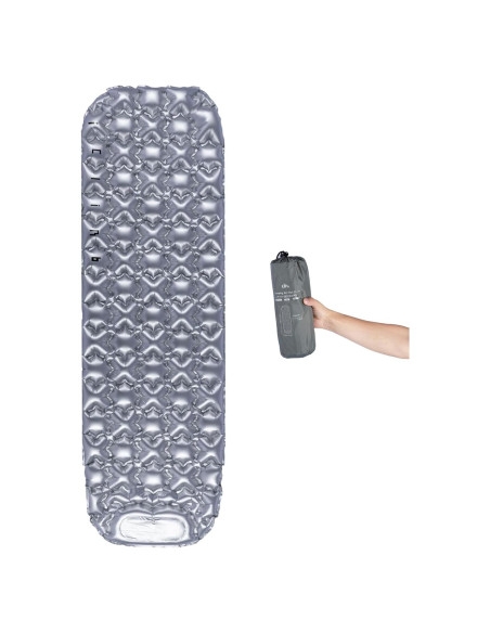 Colchón Inflable Ultraligero iClimb Plata 189x57cm 30s Inflado