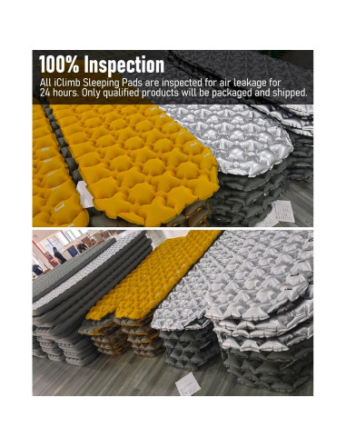 Colchón Inflable Ultraligero iClimb Plata 189x57cm 30s Inflado