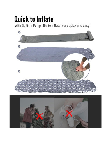 Colchón Inflable Ultraligero iClimb Plata 189x57cm 30s Inflado