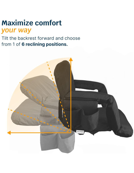 Silla de Estadio Alpcour Reclinable 6 Posiciones Negra