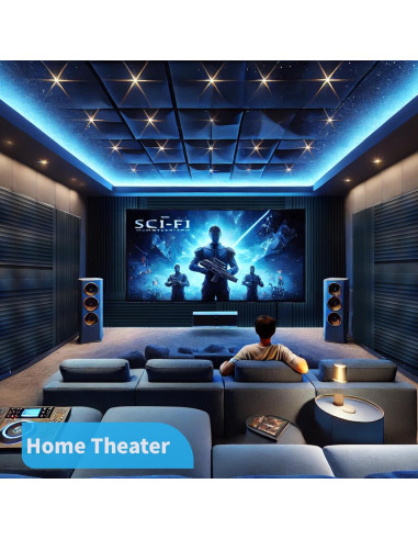 Paneles Acústicos Art3d de Espuma Negra - 4 Piezas 121.92x60.96x5.08 cm