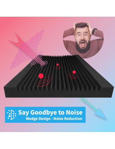 Paneles Acústicos Art3d de Espuma Negra - 4 Piezas 121.92x60.96x5.08 cm