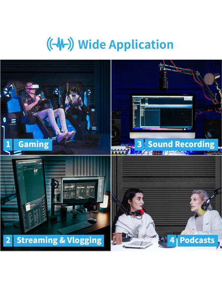 Paneles Acústicos Art3d de Espuma Negra - 4 Piezas 121.92x60.96x5.08 cm