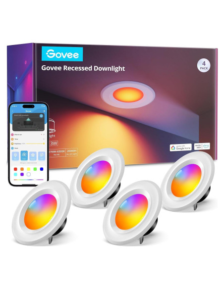 Downlights empotrados Govee H601C 6" Wi-Fi Bluetooth RGBWW 1000 lúmenes