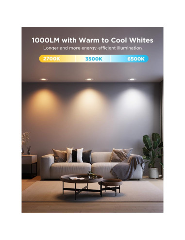 Downlights empotrados Govee H601C 6" Wi-Fi Bluetooth RGBWW 1000 lúmenes