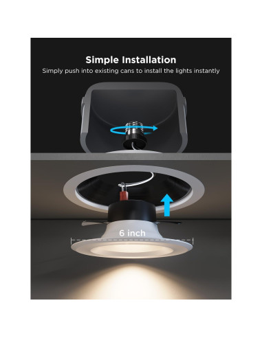Downlights empotrados Govee H601C 6" Wi-Fi Bluetooth RGBWW 1000 lúmenes
