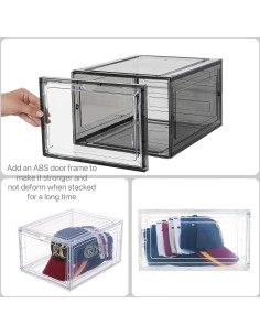 Organizador de Sombreros Attelite - 8 Cajas Apilables XL Negro 2