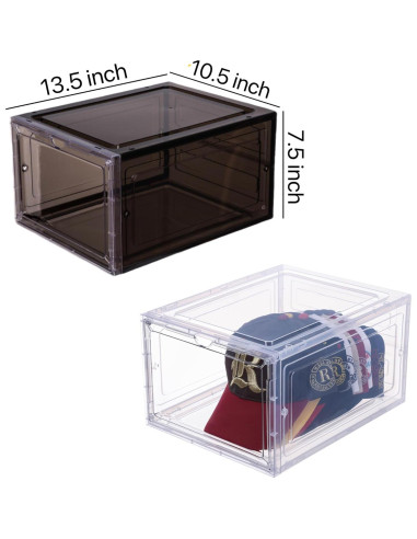 Organizador de Sombreros Attelite - 8 Cajas Apilables XL Negro