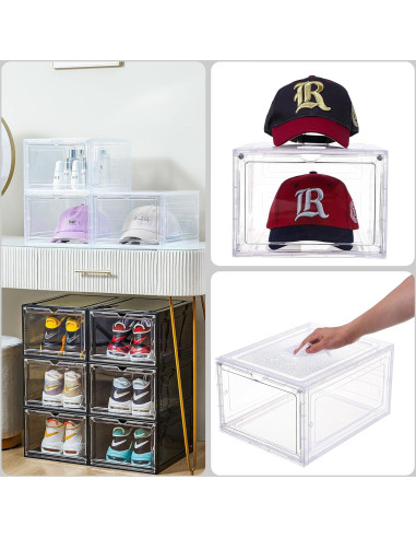 Organizador de Sombreros Attelite - 8 Cajas Apilables XL Negro