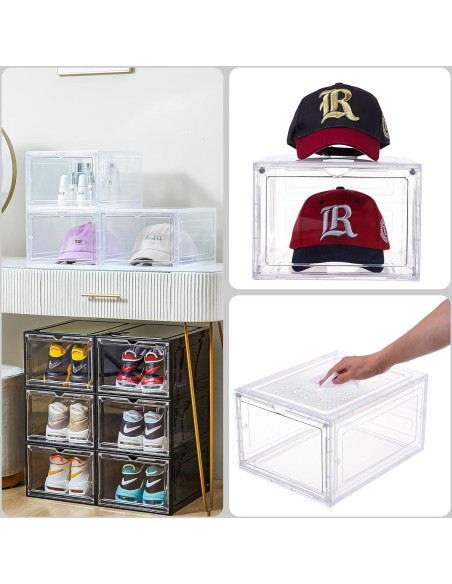 Organizador de Sombreros Attelite - 8 Cajas Apilables XL Negro