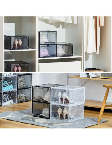 Organizador de Sombreros Attelite - 8 Cajas Apilables XL Negro