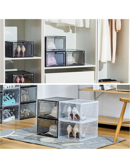 Organizador de Sombreros Attelite - 8 Cajas Apilables XL Negro