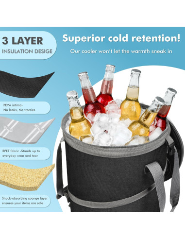 Bolsa de Enfriamiento Colapsable Tirrinia 32 L - Negro