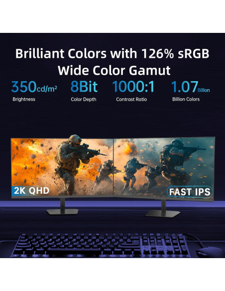 Monitor de Juegos KTC Q24T09 24" QHD 180Hz IPS 1ms FreeSync