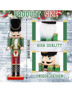 Cascanueces de Navidad Gejoy 30.48 cm Madera Artesanía Elegante 2