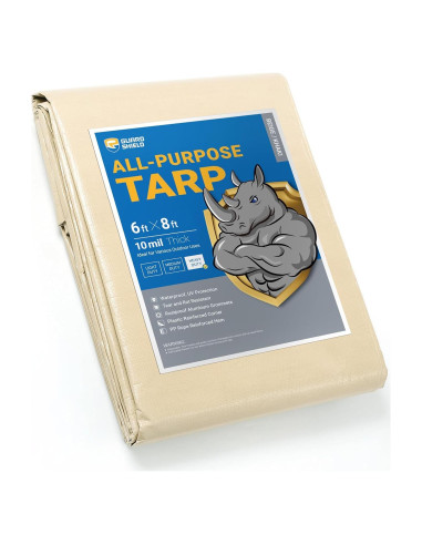 Lona Beige GUARD SHIELD 6x8 Metros Resistente al Agua 10mil
