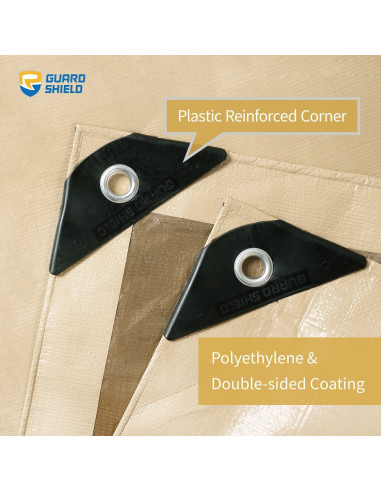Lona Beige GUARD SHIELD 6x8 Metros Resistente al Agua 10mil