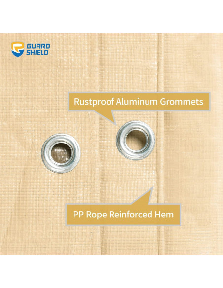 Lona Beige GUARD SHIELD 6x8 Metros Resistente al Agua 10mil