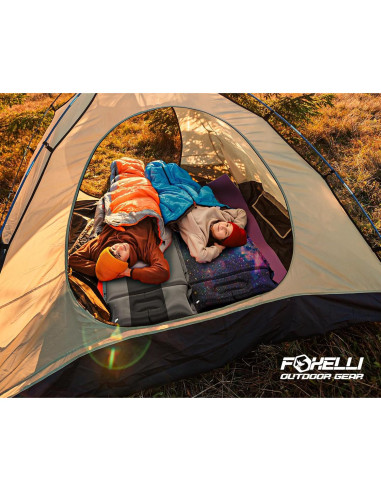 Almohadilla de Dormir Foxelli Autoinflable Gris-Azul 183x54 cm