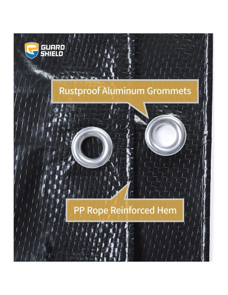 Lona Impermeable GUARD SHIELD 6x6 Pies Negra 6mil