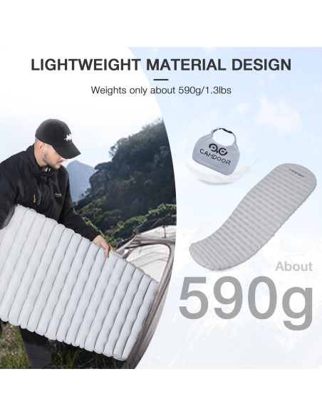 Colchoneta Autoinflable CAMDOOR 190x65cm Verde Momia