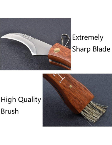 Cuchillo Plegable para Champiñones Yuntis 21 cm Acero Inoxidable