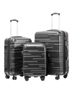 Conjunto de Maletas Expandibles Coolife 3 Piezas Gris 20" 24" 28"