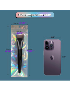 100 Bolsas Holográficas Resellables Motomy 6.1x22.86 cm 2