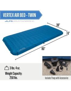 Cama de Aire Vertex ALPS Mountaineering Doble Inflable 203x99cm 2