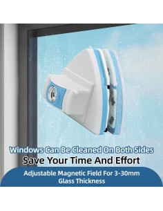 Limpiador de Ventanas Magnético Doble Cara QCBF 12.7cm Azul 2