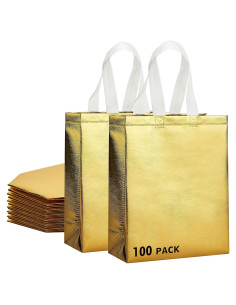 Bolsas de Regalo Reutilizables RACETOP Oro 100 Pcs 20x10x25 cm