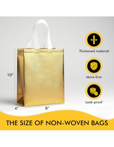 Bolsas de Regalo Reutilizables RACETOP Oro 100 Pcs 20x10x25 cm