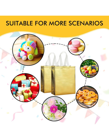 Bolsas de Regalo Reutilizables RACETOP Oro 100 Pcs 20x10x25 cm