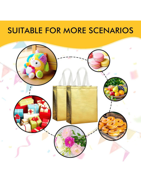 Bolsas de Regalo Reutilizables RACETOP Oro 100 Pcs 20x10x25 cm