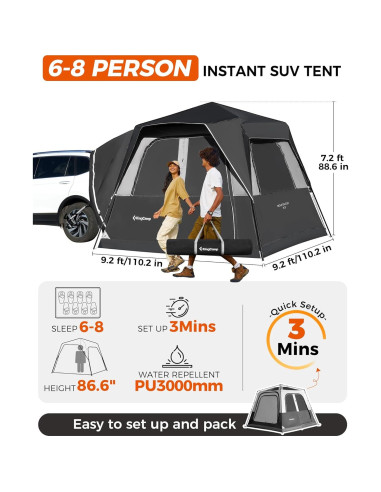 Carpa de Camping KingCamp SUV Instantánea 5 Personas Impermeable