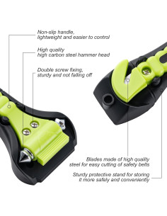 Martillo de Seguridad para Automóvil Husfunov 2-en-1 Verde 2