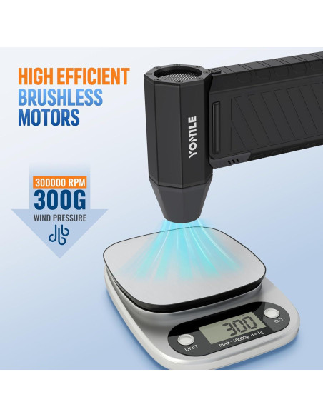 Soplador de aire eléctrico YOMILE 300000RPM 10500mAh portátil