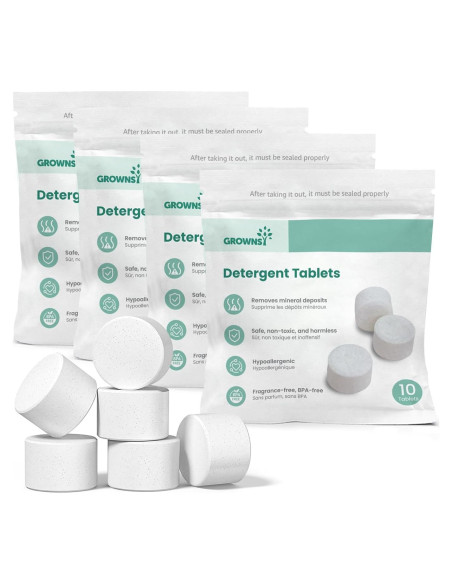 Tabletas de Lavado GROWNSY 40PCS para Lavadoras de Botellas