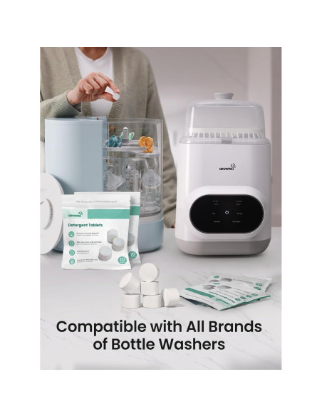 Tabletas de Lavado GROWNSY 40PCS para Lavadoras de Botellas