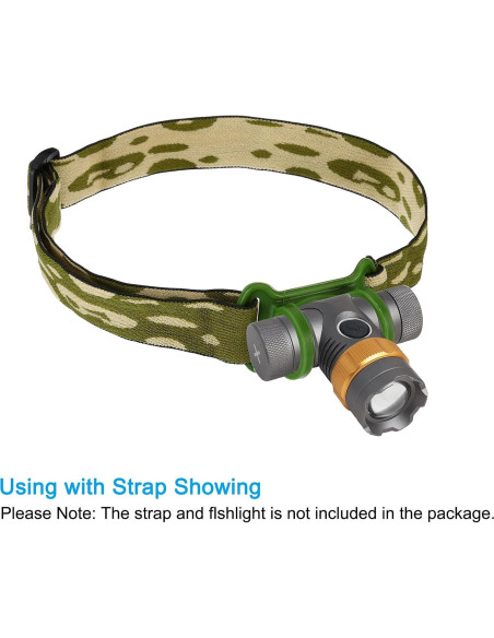 Soporte para Linterna Frontal PATIKIL 4 Pcs Silicona Verde