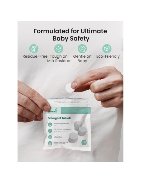 Tabletas de Lavado GROWNSY 40PCS para Lavadoras de Botellas
