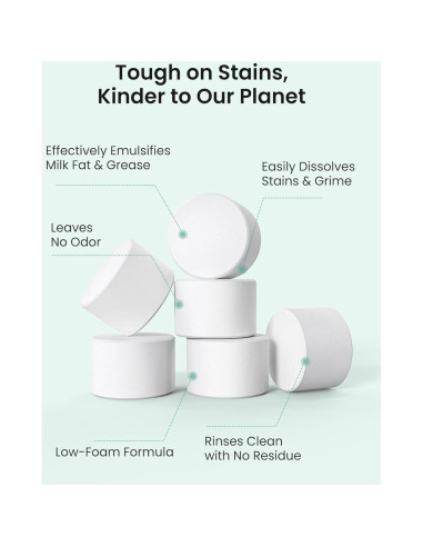 Tabletas de Lavado GROWNSY 40PCS para Lavadoras de Botellas