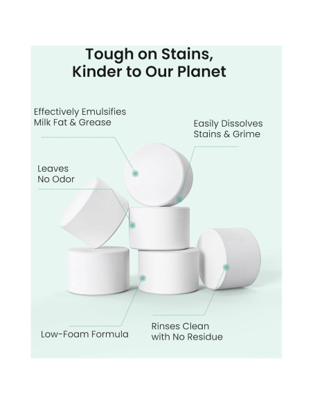 Tabletas de Lavado GROWNSY 40PCS para Lavadoras de Botellas