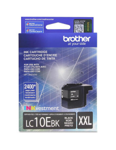 Cartucho de tinta negra Brother LC10EBK alto rendimiento 2400p 2