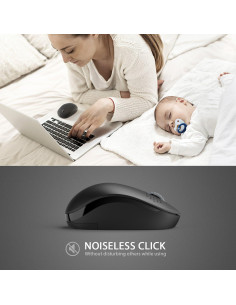 Ratón Inalámbrico Seenda Negro 2.4GHz Compacto y Silencioso 2