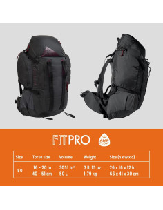 Mochila de Senderismo Kelty Redwing 50L para Mujeres - Negro 2