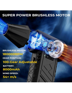 Soplador de Aire Comprimido y Aspiradora 2 en 1 Sevenchip 2