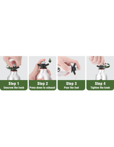 Botella de Combustible Líquido 0.5L CAMPEAK con Válvula de Seguridad