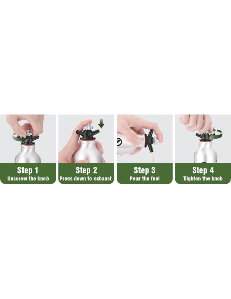 Botella de Combustible Líquido 0.5L CAMPEAK con Válvula de Seguridad